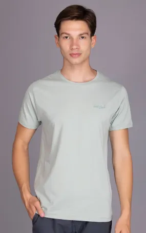 ORGANIC COTTON HALF SLEEVES T-SHIRT PASTEL GREEN