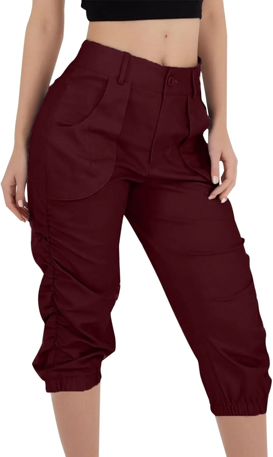 Outdoor Hiking Cargo Pants for Women Baggy Multi Pockets Workout Y2K Pants Stretchy Work Lightweight Travel Trousers