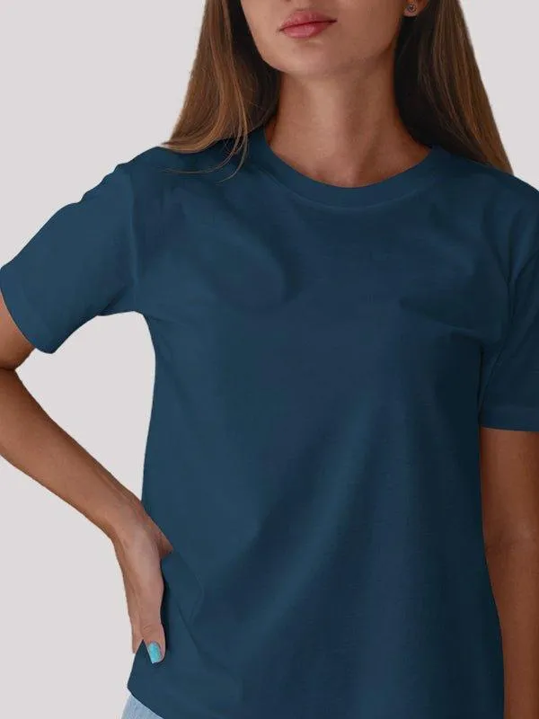 Plain Navy Blue Unisex T-shirt
