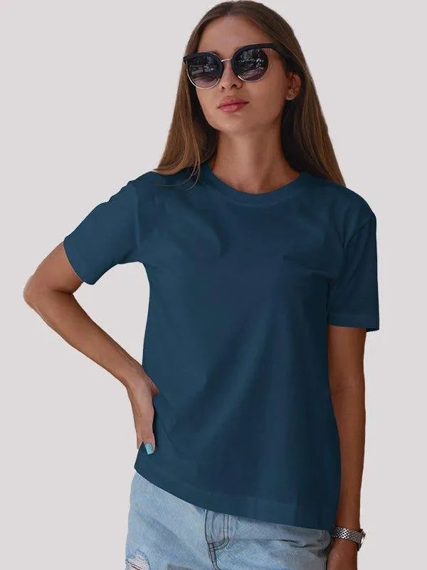 Plain Navy Blue Unisex T-shirt
