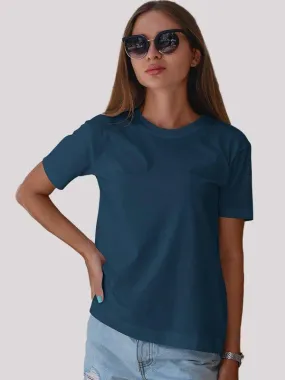 Plain Navy Blue Unisex T-shirt