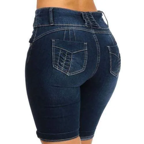 Plus Size Fashion Women Denim Shorts Pants Summer Skinny  Short Jeans