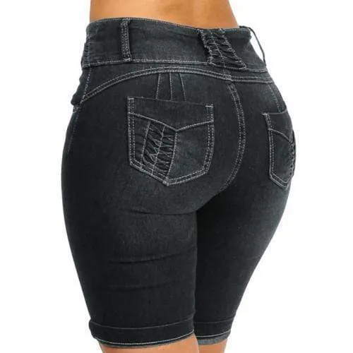 Plus Size Fashion Women Denim Shorts Pants Summer Skinny  Short Jeans