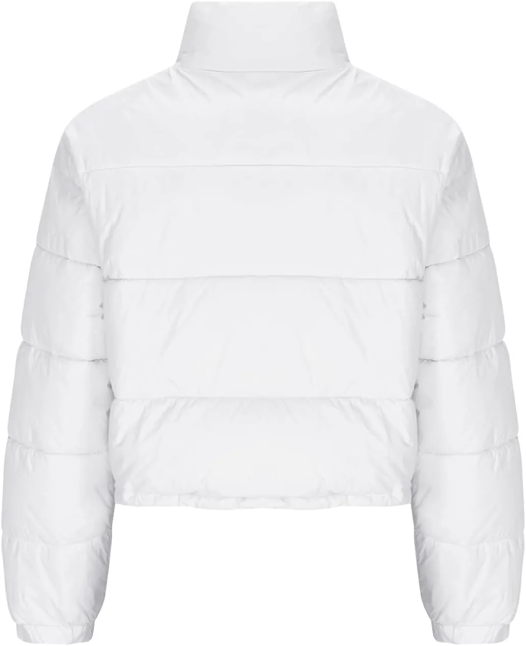 Puffer Coat Women Cropped Puffer Jacket Casual Quilted Baggy Long Sleeve Zip Down Jackets Stand Collar Outerwear