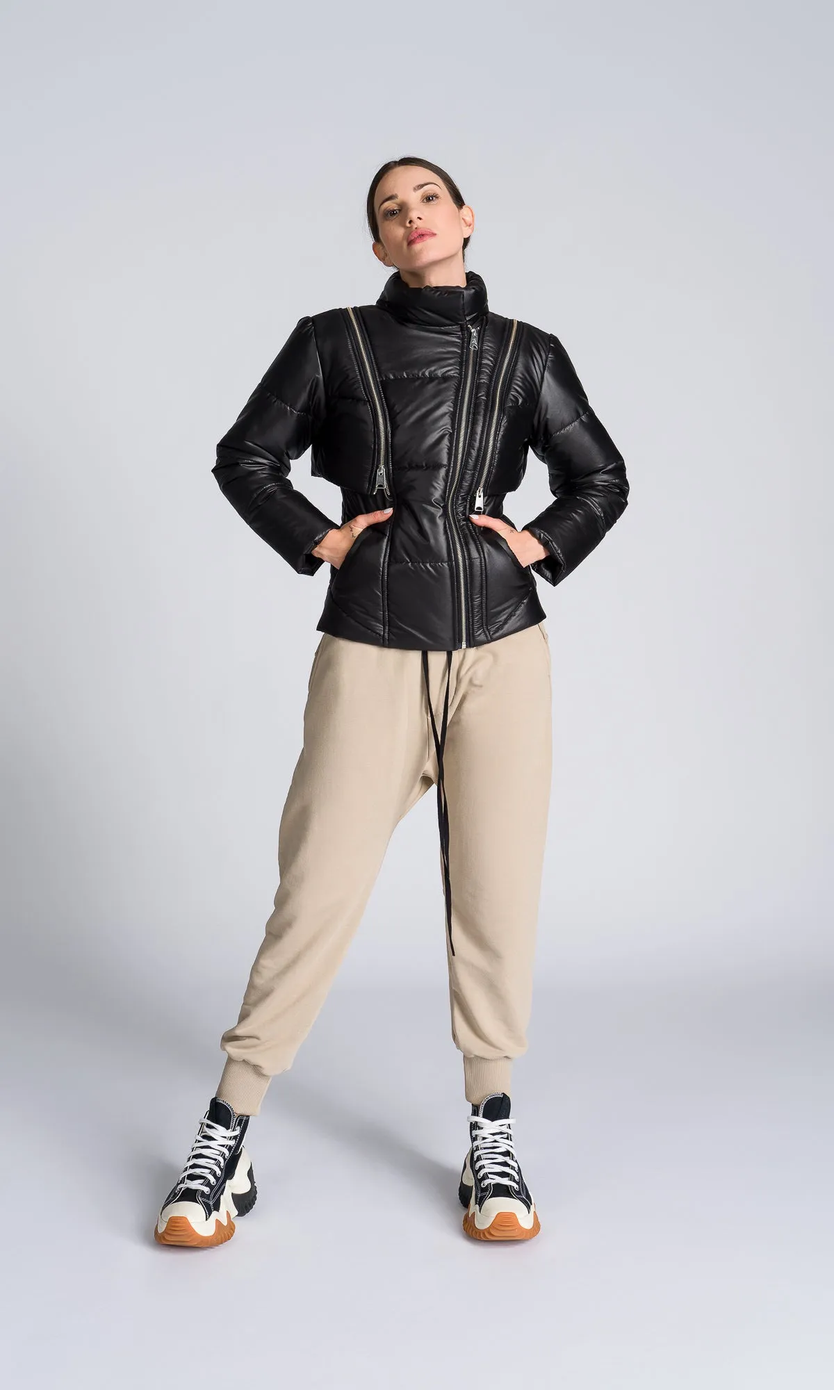 Quilted Jacket with Detachable Sleeves