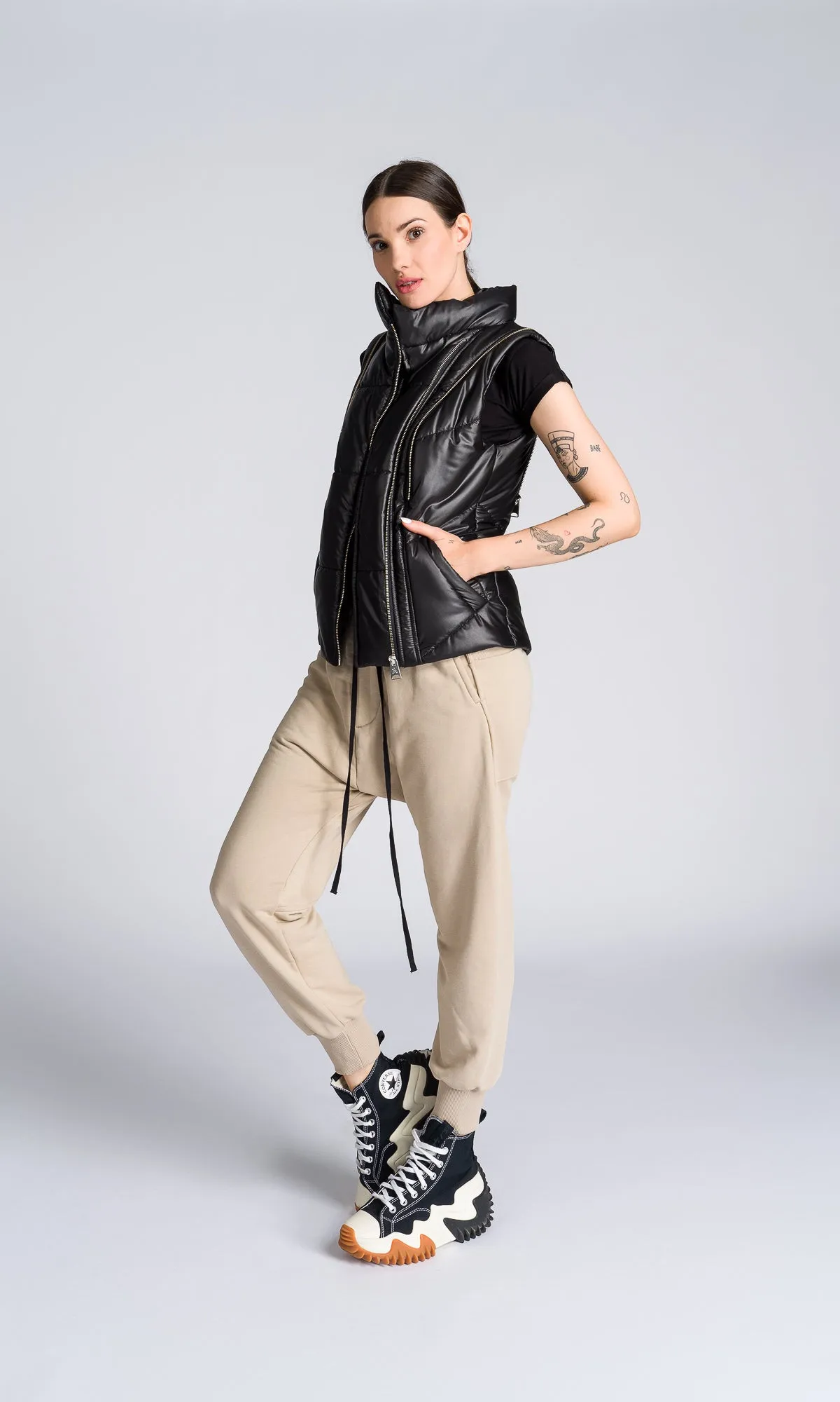 Quilted Jacket with Detachable Sleeves