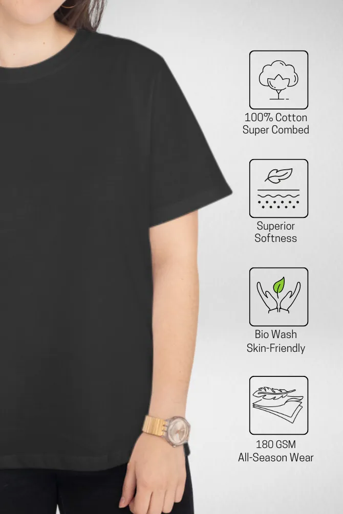 Red and Black Plain T-shirts Combo for Women