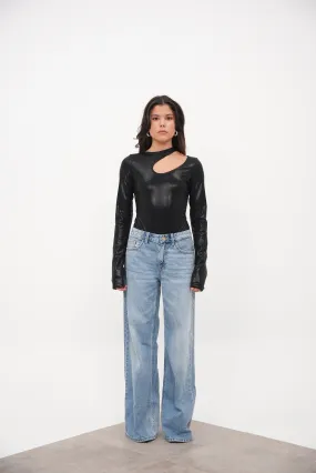 Refined Bodysuit Glossy Black