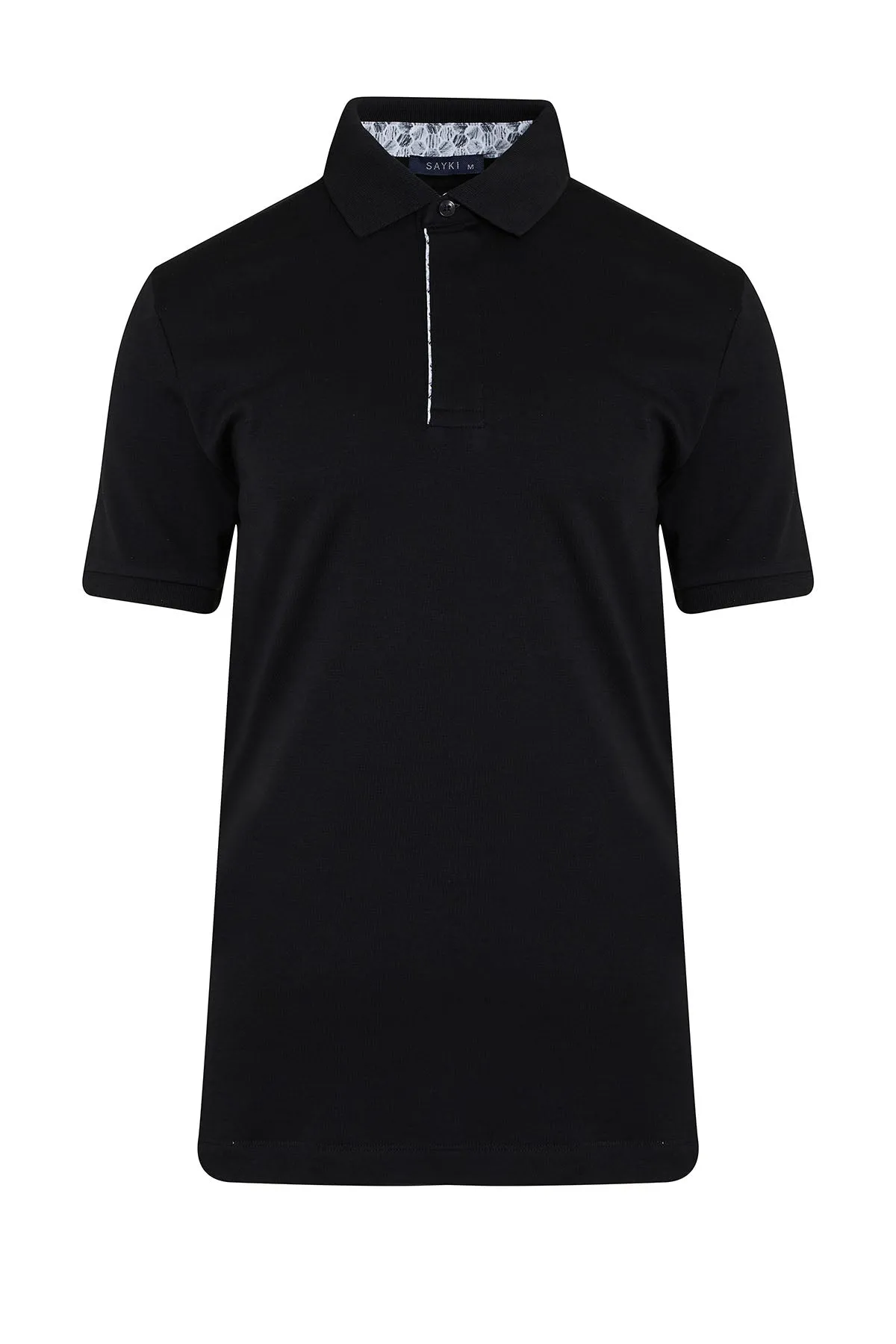 Regular Fit Cotton Black Polo T-Shirt