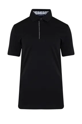 Regular Fit Cotton Black Polo T-Shirt