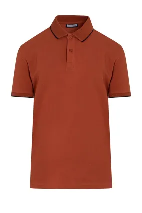 Regular Fit Cotton Blend Brick Polo T-Shirt