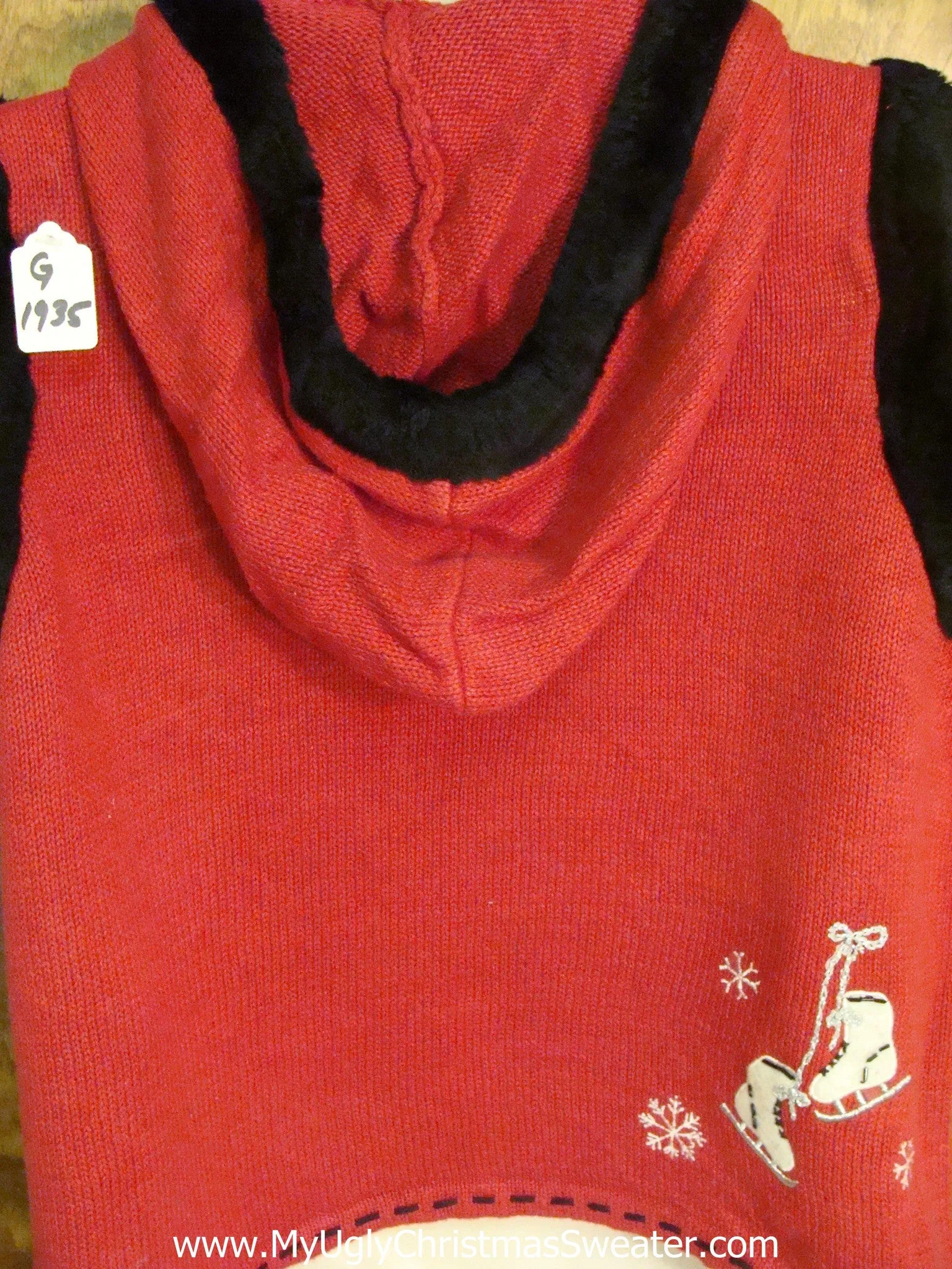 Ski Themed Red Light Up Ugly Christmas Vest