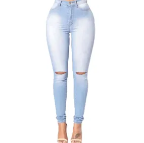 Skinny Jeans for Women High Waisted Stretch Butt Lifting Pencil Jeans Junior Classic Slim Fit Denim Pants (X-Large,Light Blue B)