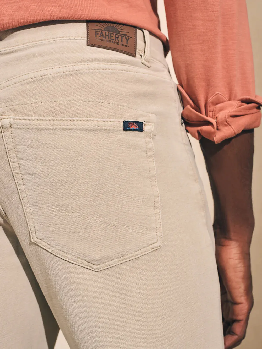 Stretch Terry 5 Pocket Pant in Stone