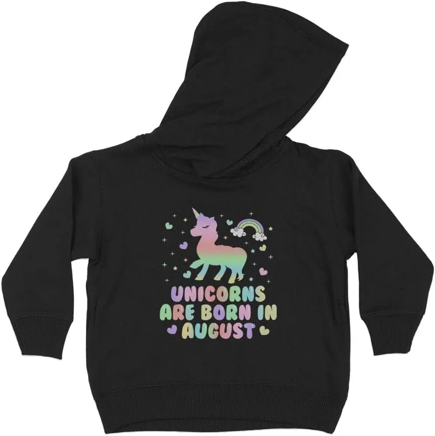 Unicorns are Born in August Kids Hoodie Sweatshirt Toddler