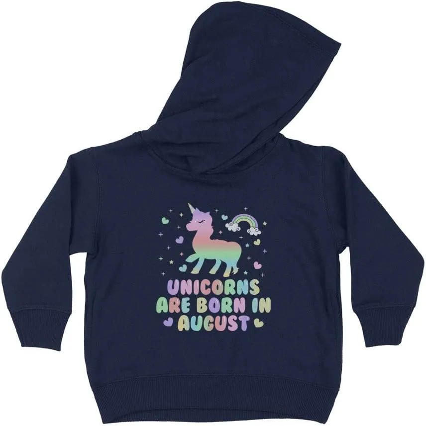 Unicorns are Born in August Kids Hoodie Sweatshirt Toddler