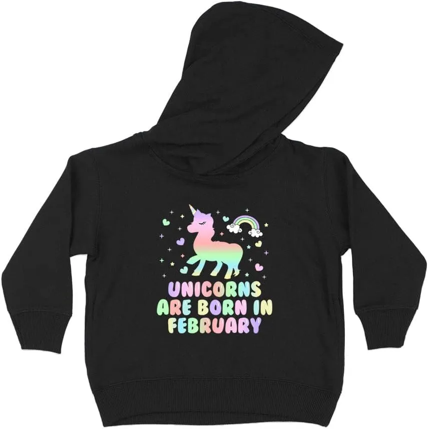 Unicorns are Born in February Kids Hoodie Sweatshirt Toddler