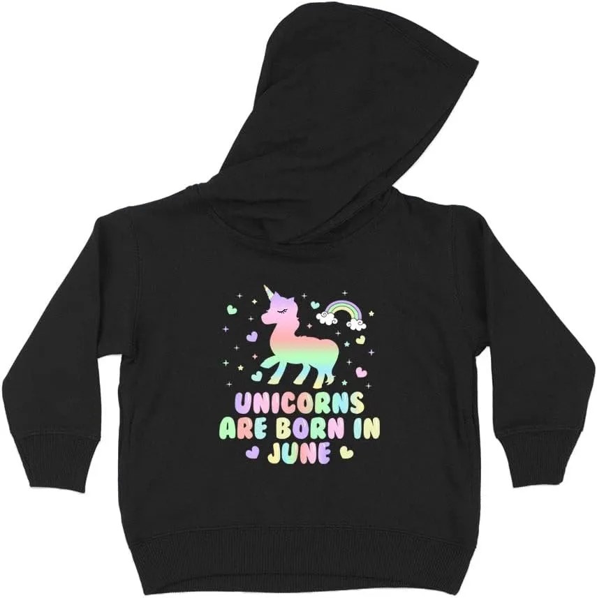 Unicorns are Born in June Kids Hoodie Sweatshirt Toddler