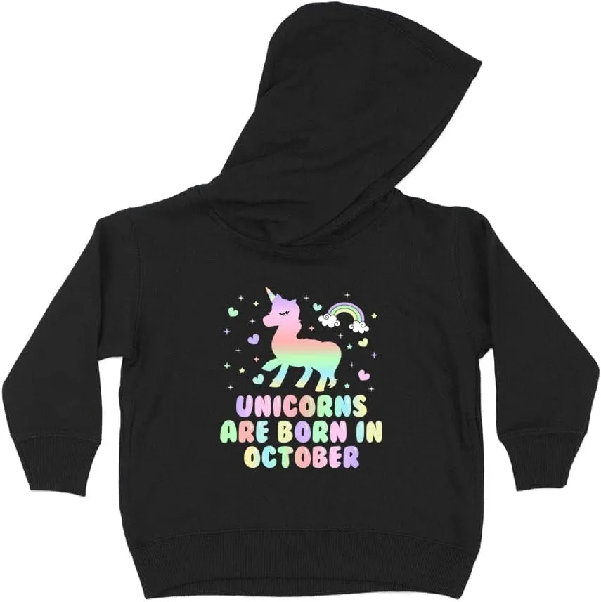 Unicorns are Born in October Kids Hoodie Sweatshirt Toddler