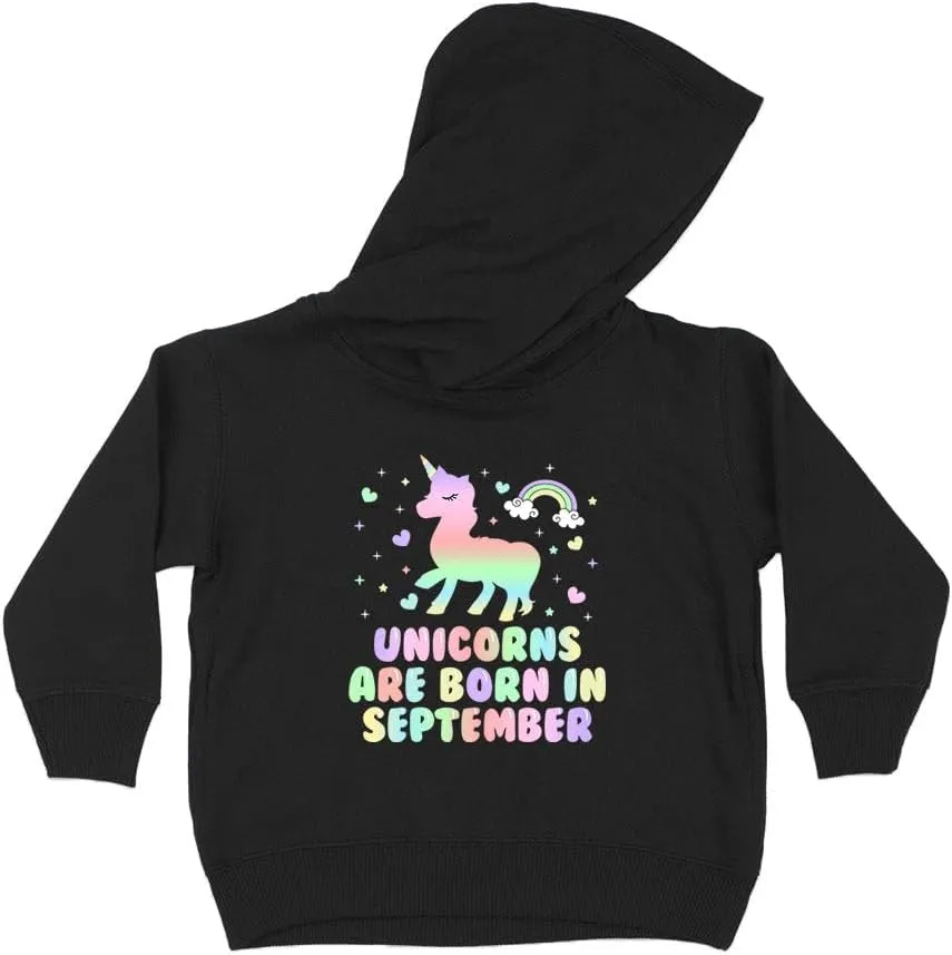 Unicorns are Born in September Kids Hoodie Sweatshirt Toddler