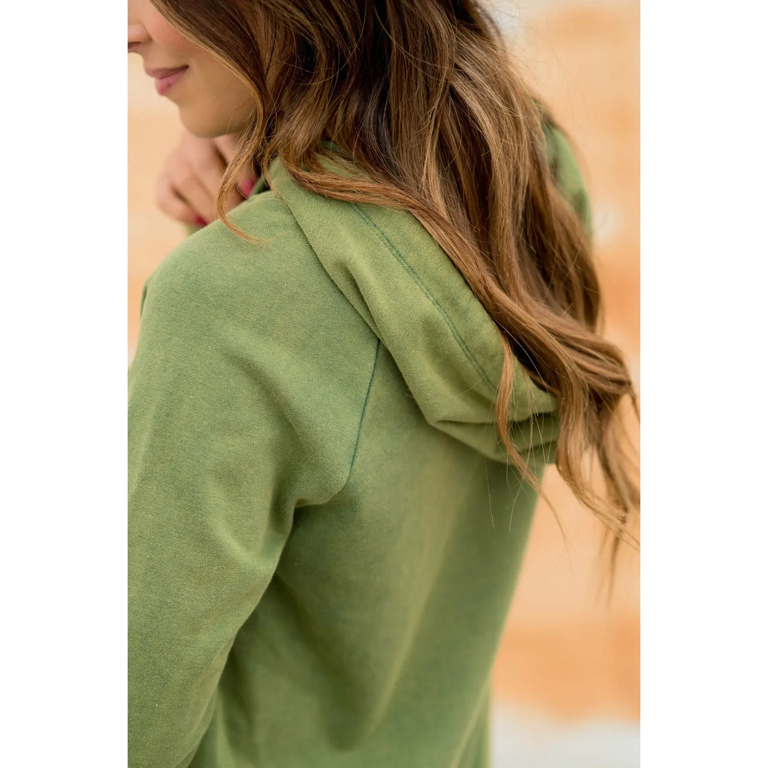 Vibrant Vintage Wash Micro Peplum Hoodie