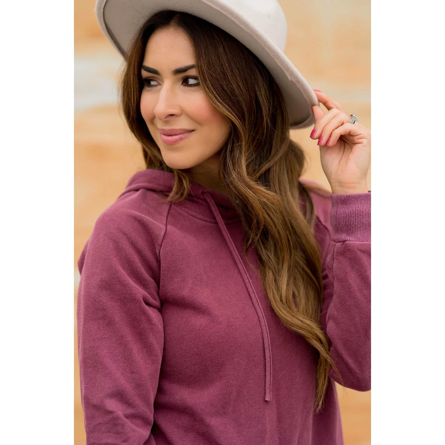 Vibrant Vintage Wash Micro Peplum Hoodie