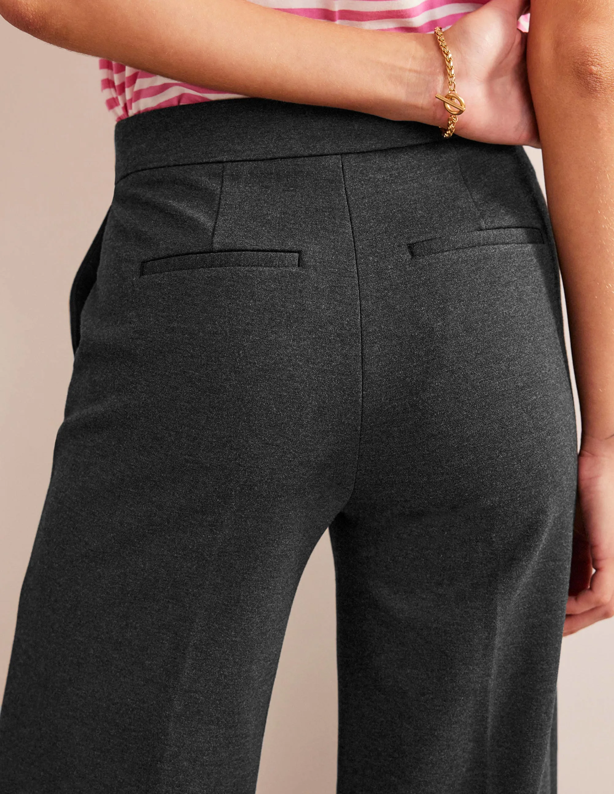 Westbourne Ponte Trousers-Charcoal Marl