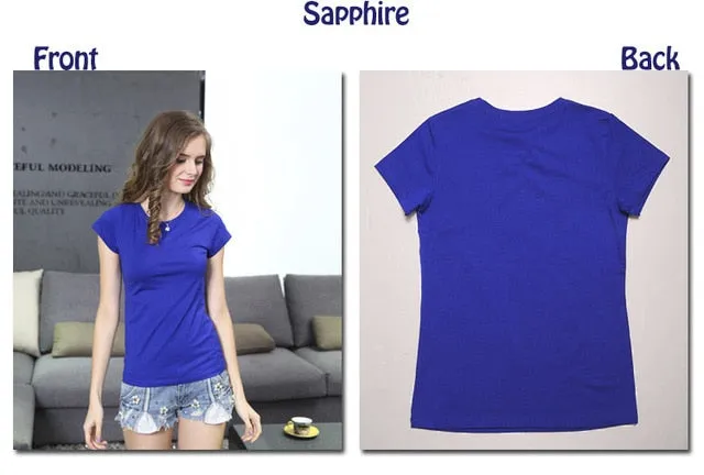 Women  Plain Cotton Elastic Basic Casual Tops Short Sleeve T-shirts