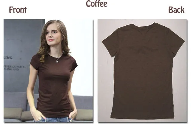 Women  Plain Cotton Elastic Basic Casual Tops Short Sleeve T-shirts