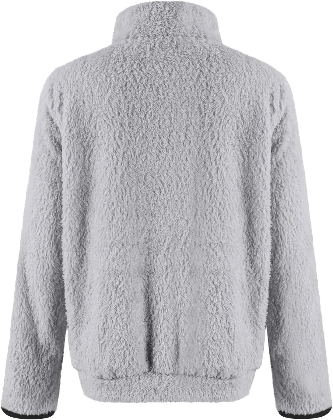 Women Sherpa Fleece Pullover Quarter Zip Long Sleeve Fluffy Soft Sweaters Jacket Plus Size Winter Coats with Pockets