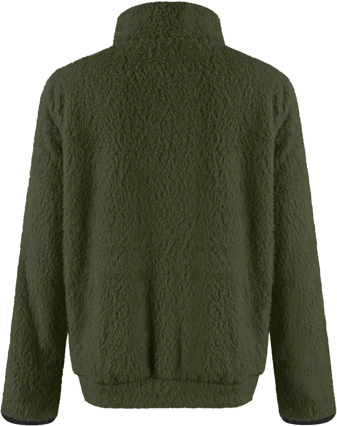 Women Sherpa Fleece Pullover Quarter Zip Long Sleeve Fluffy Soft Sweaters Jacket Plus Size Winter Coats with Pockets