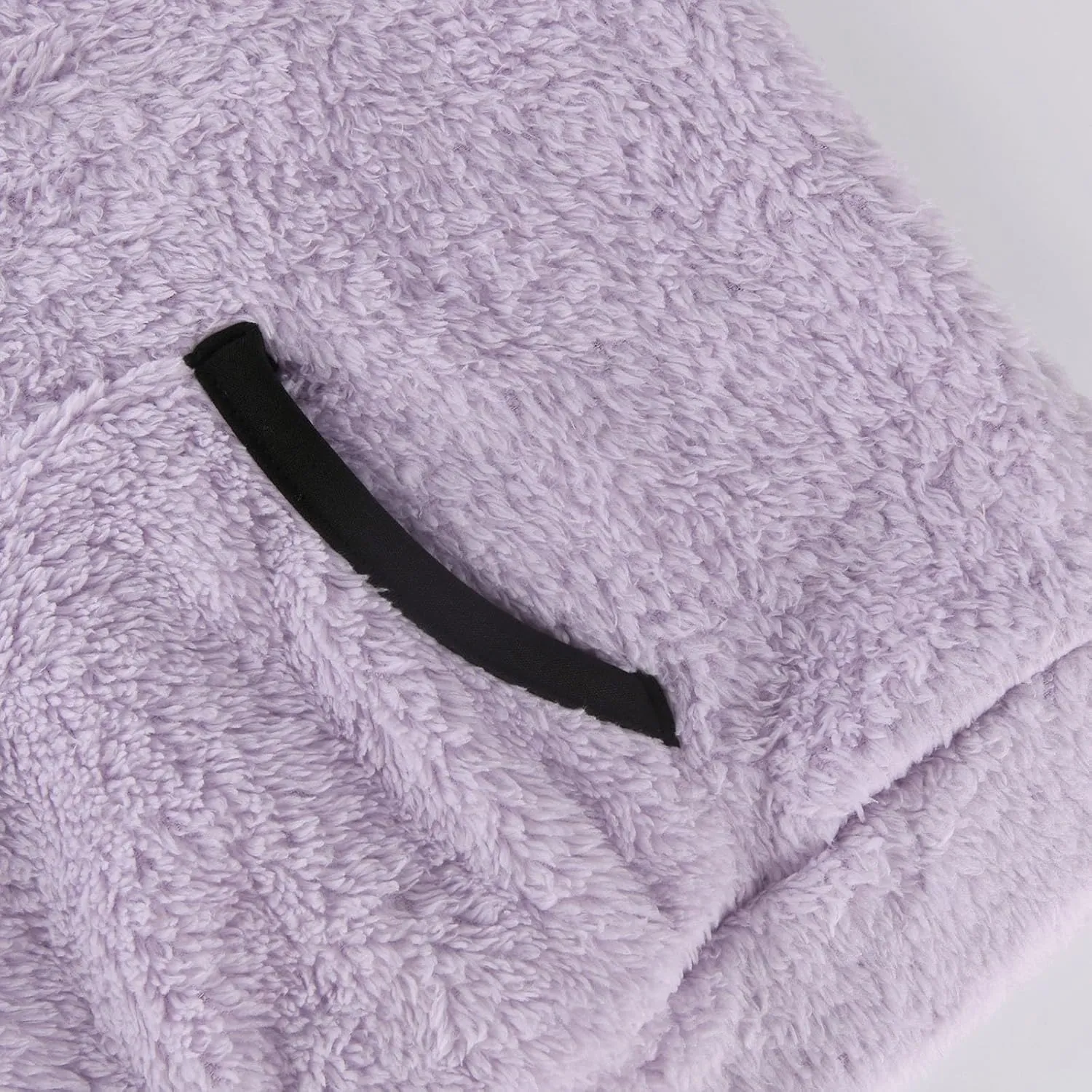 Women Sherpa Fleece Pullover Quarter Zip Long Sleeve Fluffy Soft Sweaters Jacket Plus Size Winter Coats with Pockets