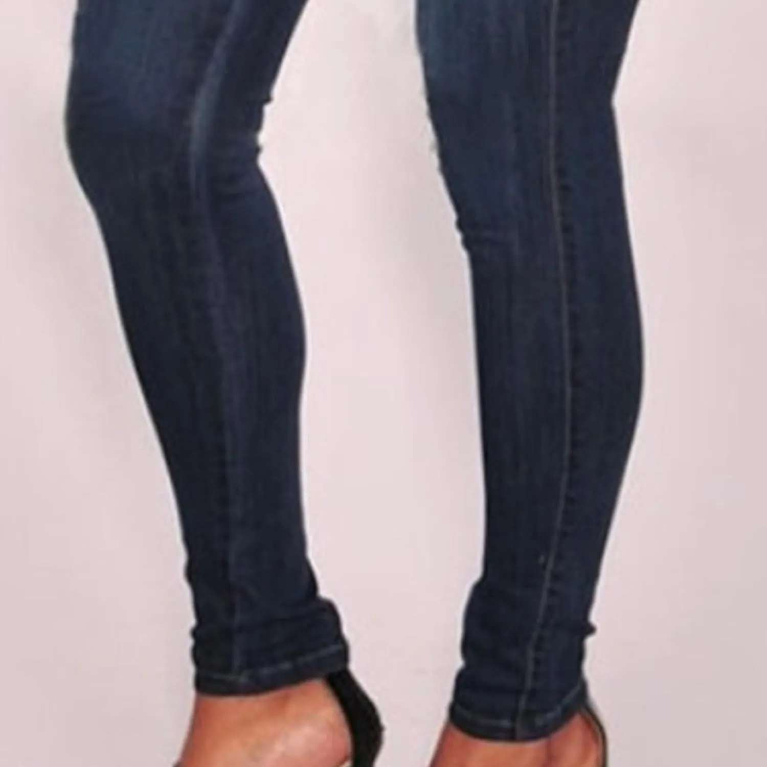 Women's High Waist Sexy Stretch Slim Jeans Pocket Button Fashion Skinny Straight Stretch Women's Dark Washed Jeans