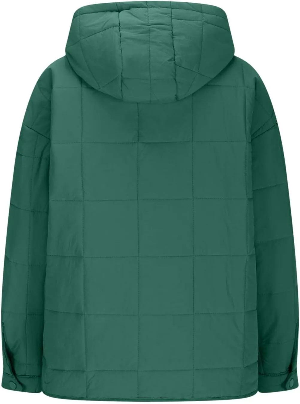 Women's Oversized Puffer Jacket with Hood Quilted Lightweight Winter Warm Pullover Padded Cotton Coat Trendy