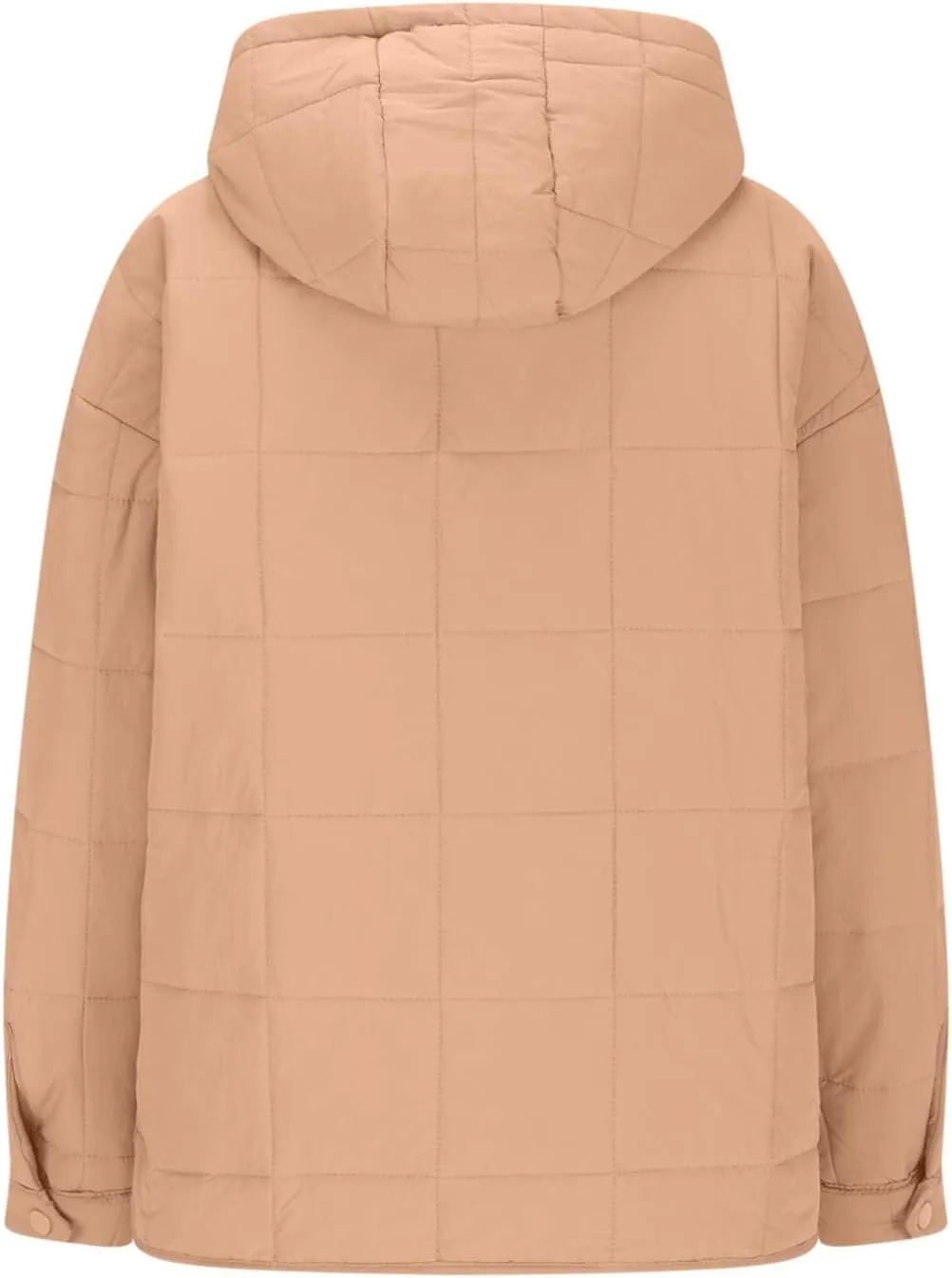 Women's Oversized Puffer Jacket with Hood Quilted Lightweight Winter Warm Pullover Padded Cotton Coat Trendy