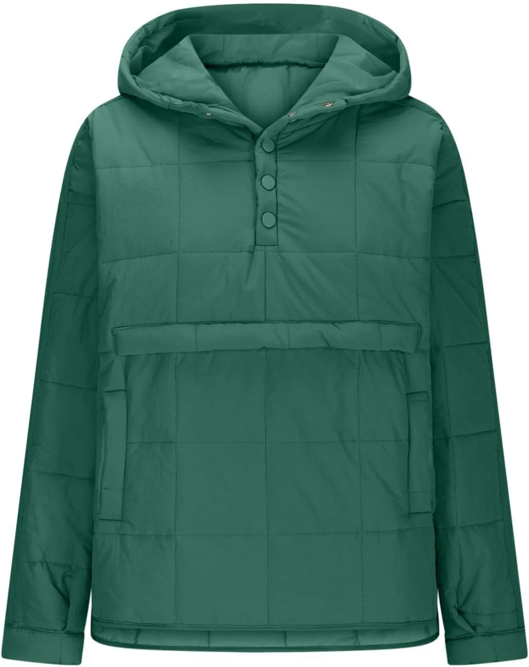 Women's Oversized Puffer Jacket with Hood Quilted Lightweight Winter Warm Pullover Padded Cotton Coat Trendy