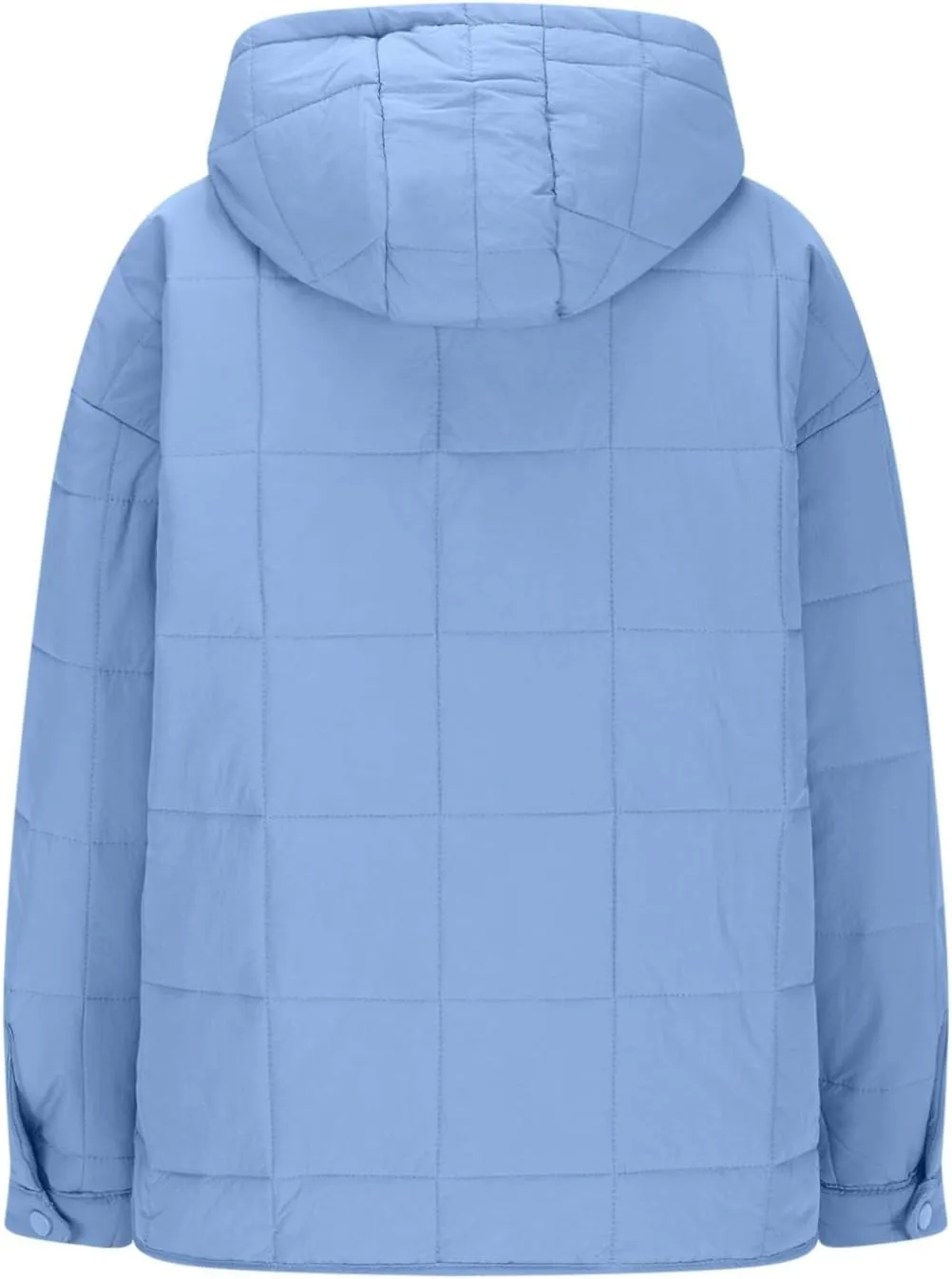 Women's Oversized Puffer Jacket with Hood Quilted Lightweight Winter Warm Pullover Padded Cotton Coat Trendy