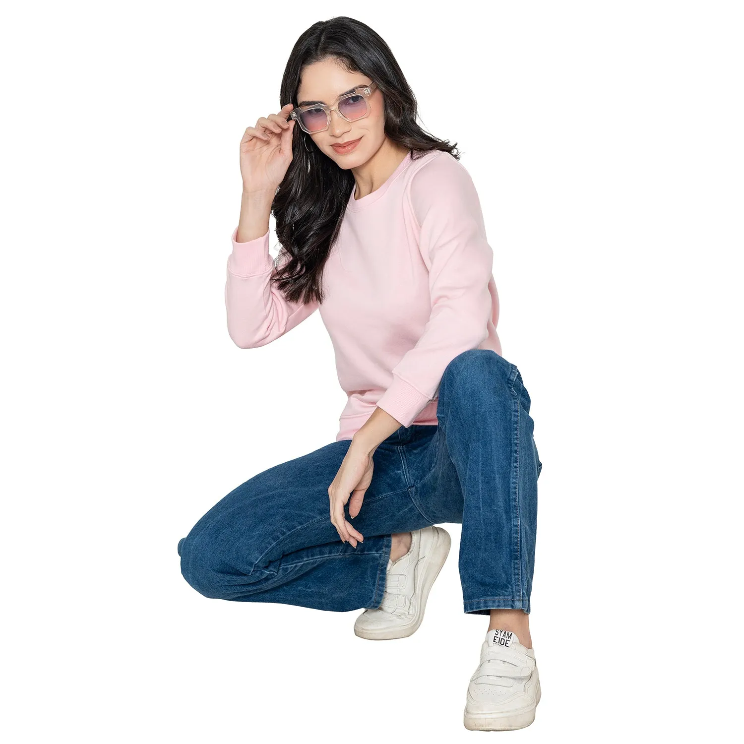 Women's Plain Sweatshirt - Orchid Pink
