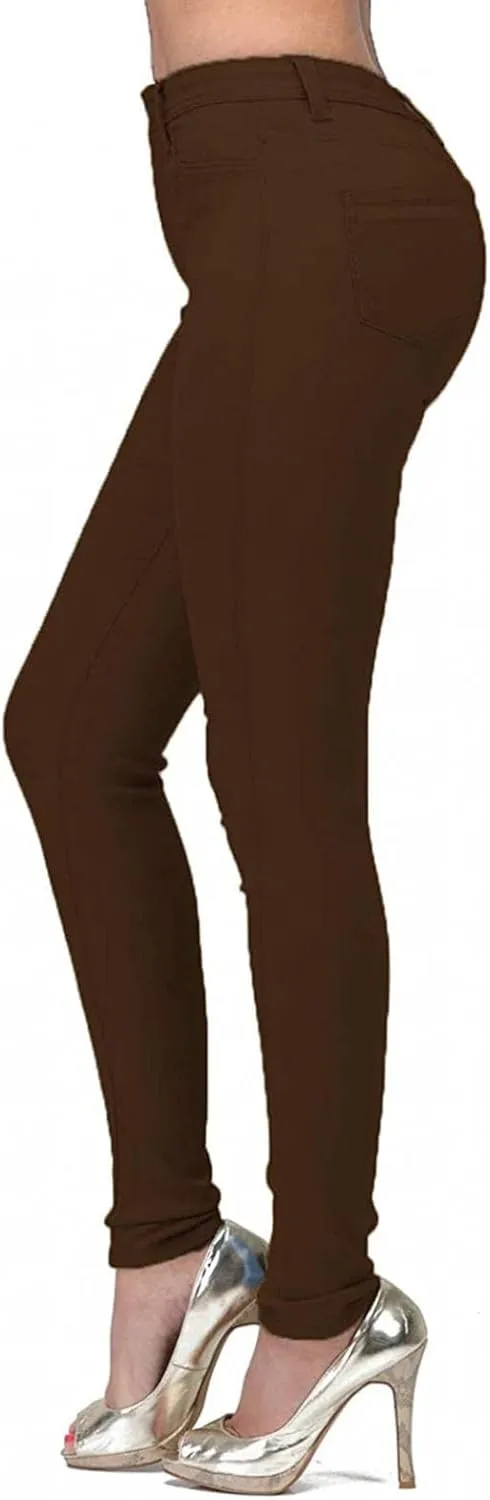 Womens Stretch Jeans Jeggings with Pockets High Wasit Pull-On Butt Lift Yoga Leggings Skinny Jeans Pencil Denim Pants