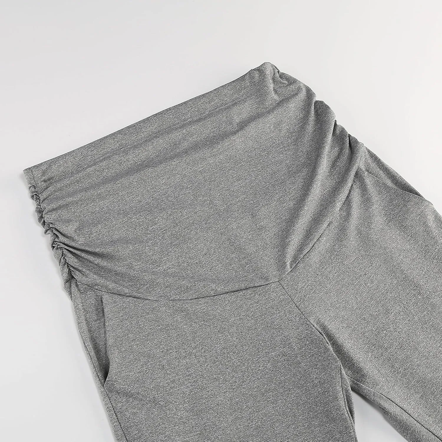 Women's Wide Leg Baggy Sweatpants Maternity Tall 2024 Open Bottom Joggers Over The Belly Stretchy Open Leg Trousers