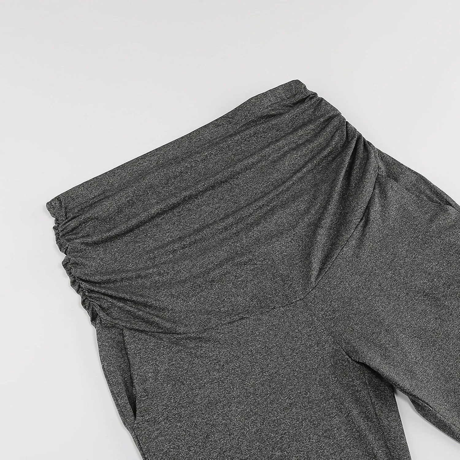 Women's Wide Leg Baggy Sweatpants Maternity Tall 2024 Open Bottom Joggers Over The Belly Stretchy Open Leg Trousers