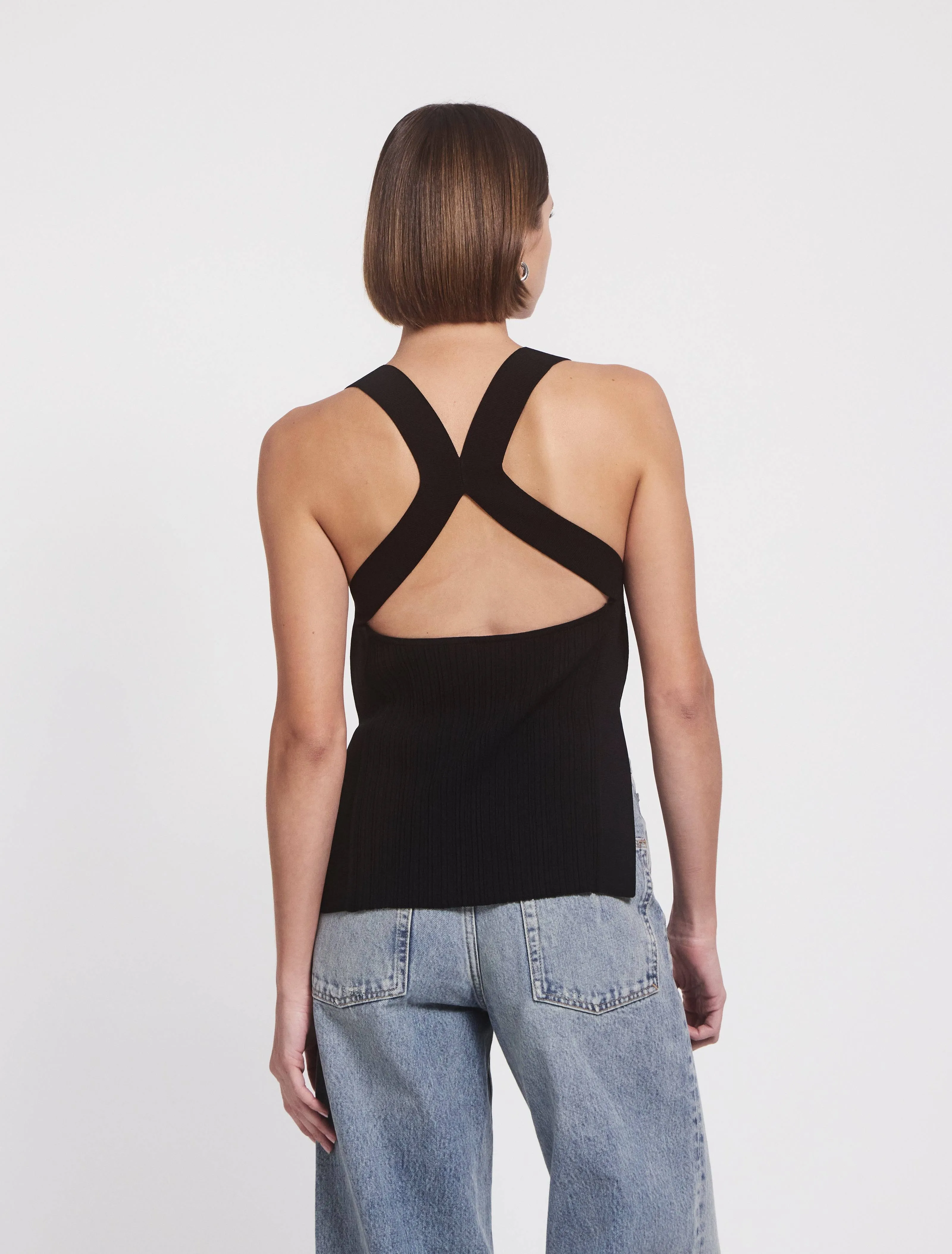 Xanthe Knit Top in Black