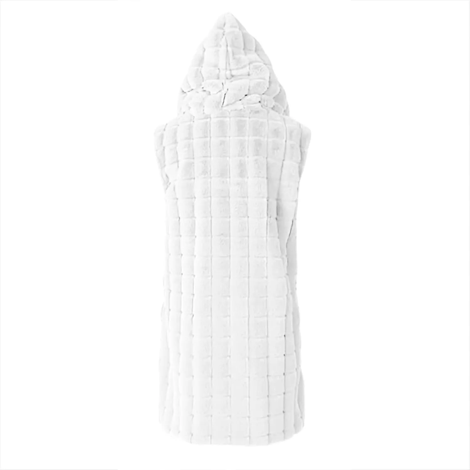 XUNRYAN Winter Faux-Fur Jackets Women Sleeveless Vest Long Fluffy Coat Hooded Fuzzy Casual Warm Outerwear Fashion Clothes